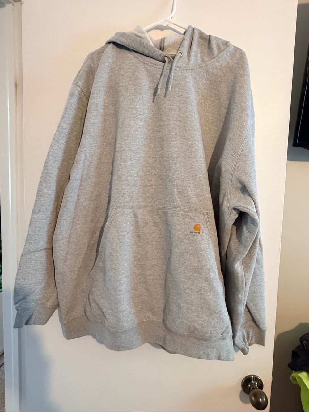 Carhartt Light Gray Pullover Hoodie with Kangaroo Pocket